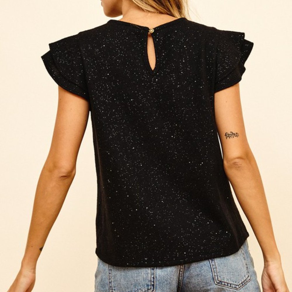 Glitter Top With Ruffle Sleeves - Picture 5 of 5